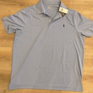 Blue gray men’s performance classic fit 2X polo